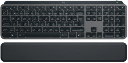 מקלדת אלחוטית מוארת Logitech MX Keys S עם משענת יד - צבע שחור