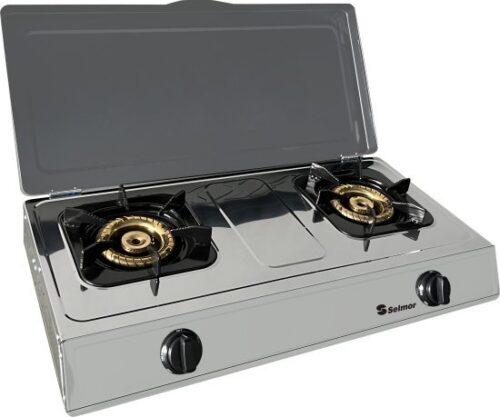 כיריים גז 2 להבות טורבו עם מכסה Selmor SE-271 - נירוסטה