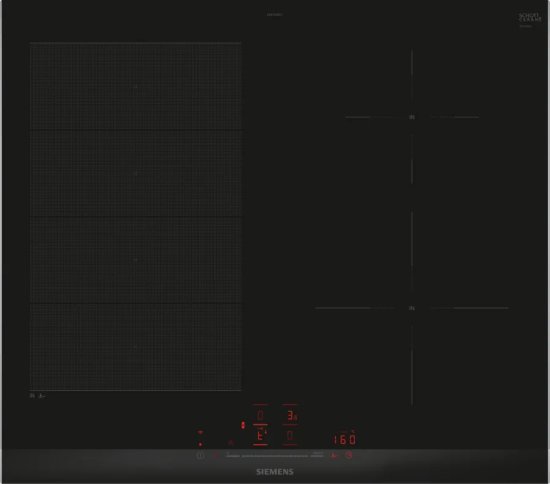 כיריים אינדוקציה 4 אזורי בישול + איזור גמיש 60 ס''מ Siemens iQ700 EX675HEC1E TouchSlider - תלת פאזי - צבע שחור - שנה אחריות יבואן רשמי BSH