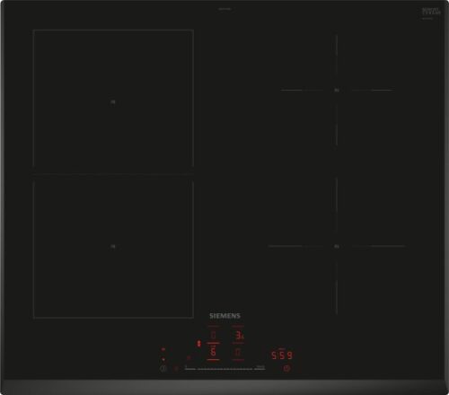 כיריים אינדוקציה 4 אזורי בישול + איזור גמיש 60 ס''מ Siemens ED651HSB1E iQ500 6900W - תלת פאזי - צבע שחור - שנה אחריות יבואן רשמי BSH