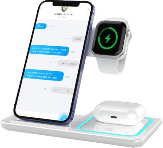 324283_b_1.jpg מעמד שולחני עם טעינה אלחוטית Power-Tech X455 - צבע לבן