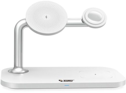 מעמד שולחני עם טעינה אלחוטית Toiko - צבע לבן