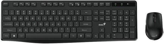 סט מקלדת ועכבר אלחוטיים שקטים דגם KM-8206S מבית Genius - צבע שחור