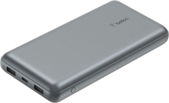 סוללת גיבוי ניידת Belkin Boost Charge Power Bank 20,000mAh עם חיבור USB-C וחיבור USB-A כפול - אפור