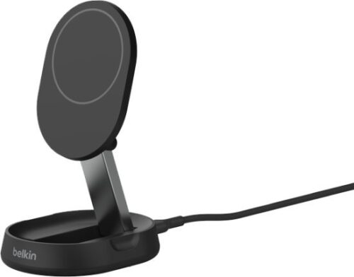 מעמד טעינה אלחוטית מגנטי ומתקפל Belkin BoostCharge Pro Qi2 15W - צבע שחור - מטען כלול באריזה