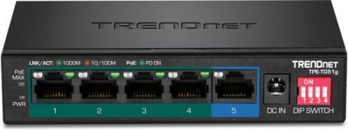 מתג לא מנוהל TRENDnet TPE-TG51G 5-Port Gigabit PoE+ (60W) (Version v1.0R)