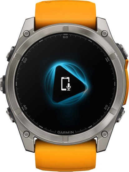 שעון חכם Garmin Fenix 8 AMOLED Sapphire 51mm - טיטניום עם רצועת סיליקון כתומה - כולל תמיכה מלאה בעברית - אחריות יבואן רשמי על ידי רונלייט