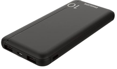 סוללת גיבוי עם טעינה מהירה Philips DLP1812PB 10000mAh - צבע שחור