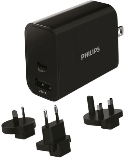 מטען קיר אוניברסלי 30W מבית Philips - צבע שחור