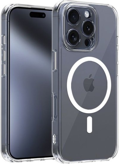 כיסוי OTAO Durable עם MagSafe ל-iPhone 16 Pro - צבע שקוף