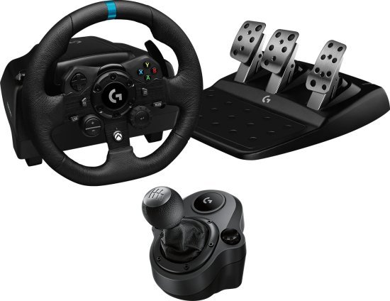 הגה מרוצים Logitech G923 SE Trueforce Sim Racing Wheel - למחשב PC ו- Xbox Series X / S / One - כולל ידית הילוכים בתוך האריזה