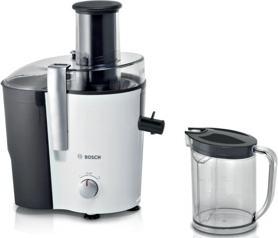 מסחטה צנטריפוגלית 700W לפירות וירקות קשים 1.25 ליטר Bosch VitaJuice 2 MES25A0 - צבע לבן / שחור - שנתיים אחריות יבואן רישמי BSH