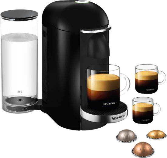 מכונת קפה Nespresso Vertuo Plus - צבע שחור - שנה אחריות יבואן רשמי