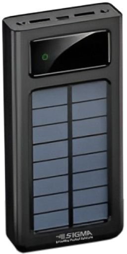 סוללת גיבוי סולארית בנפח SIGMA 20000mAh - צבע שחור
