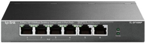 מתג שולחני TP-Link 6 Ports 10 / 100Mbps With 4 Port PoE+ TL-SF1006P