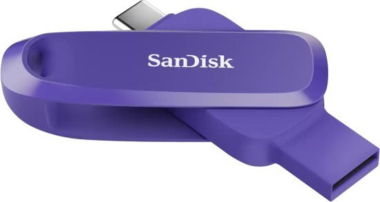 זיכרון נייד עם חיבורי SanDisk Phone Drive USB Type-A / USB Type-C - דגם SDDDC6-064G-G46PO - נפח 64GB - צבע סגול