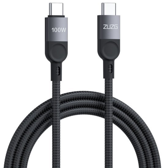 כבל סינכרון וטעינה 100W בעל חיבור USB Type-C כפול מבית FVI Technologies - אורך כבל 1.2 מטר