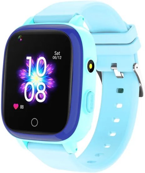 שעון חכם לילדים עם רצועת סיליקון MeWatch L12 Prime - צבע תכלת - תמיכה מלאה בעברית + סים מובנה - מגיע עם עוד 2 רצועות בד במארז