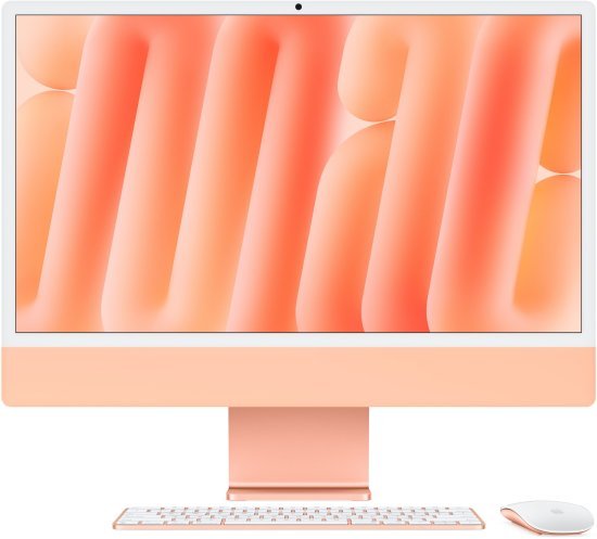 מחשב Apple iMac 24 Inch M4 Chip 8-Core CPU 8-Core GPU 256GB Storage 16GB RAM - דגם Z1E8000D4 - צבע כתום - Standard Glass