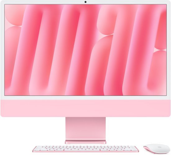 מחשב Apple iMac 24 Inch M4 Chip 8-Core CPU 8-Core GPU 512GB Storage 16GB RAM - דגם Z1E6000DH - צבע ורוד - Standard Glass