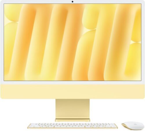 מחשב Apple iMac 24 Inch M4 Chip 8-Core CPU 8-Core GPU 512GB Storage 16GB RAM - דגם Z1E3000D4 - צבע צהוב - Standard Glass