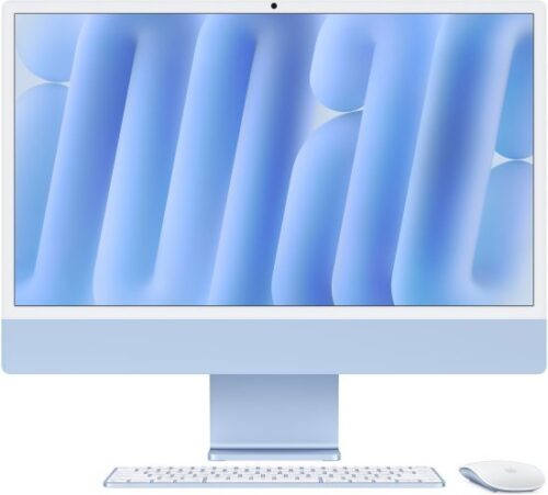 מחשב Apple iMac 24 Inch M4 Chip 10-Core CPU 10-Core GPU 512GB Storage 16GB RAM - דגם MWV33HB / A - צבע כחול - Standard Glass