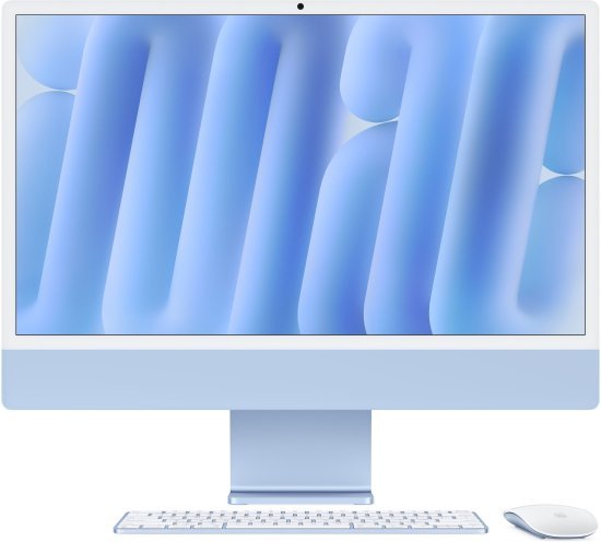 מחשב Apple iMac 24 Inch M4 Chip 10-Core CPU 10-Core GPU 1TB Storage 24GB RAM - דגם Z1K5000BX - צבע כחול - Standard Glass