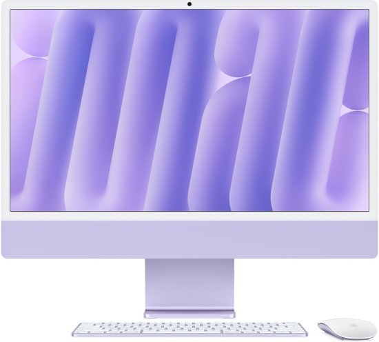 מחשב Apple iMac 24 Inch M4 Chip 10-Core CPU 10-Core GPU 1TB Storage 24GB RAM - דגם Z1K7000A7 - צבע סגול - Standard Glass