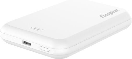 סוללת גיבוי משולבת טעינה אלחוטית Energizer Power Bank 5000mAh 15W - צבע לבן