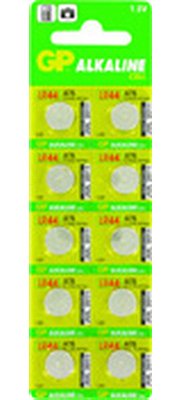 10 סוללות כפתור LR44 / A76 / AG13 לא נטענות 1.5V של חברת GP