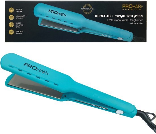 +ProHair - מחליק שיער מקצועי רחב במיוחד - צבע תכלת