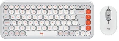סט מקלדת ועכבר אלחוטיים Logitech POP ICON Combo - צבע Off-White