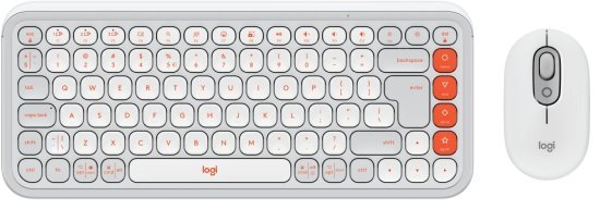 סט מקלדת ועכבר אלחוטיים Logitech POP ICON Combo - צבע Off-White