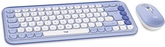 סט מקלדת ועכבר אלחוטיים Logitech POP ICON Combo - צבע לילך ואופוויט