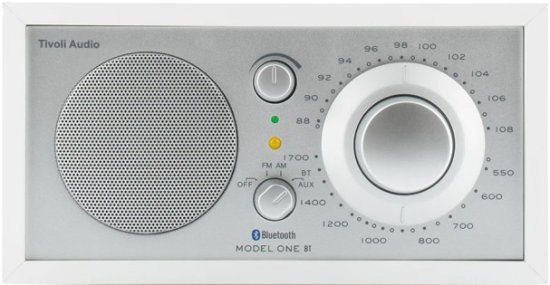 רדיו AM / FM שולחני עם Tivoli Audio Model One Bluetooth - צבע לבן / כסוף