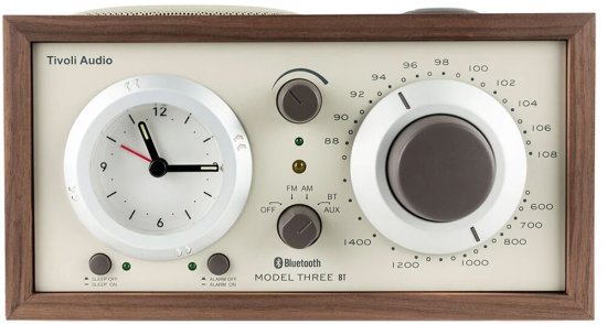 רדיו AM / FM שולחני עם Tivoli Audio Model Three Bluetooth - צבע אגוז / בז'