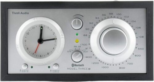 רדיו AM / FM שולחני עם Tivoli Audio Model Three Bluetooth - צבע שחור / כסוף