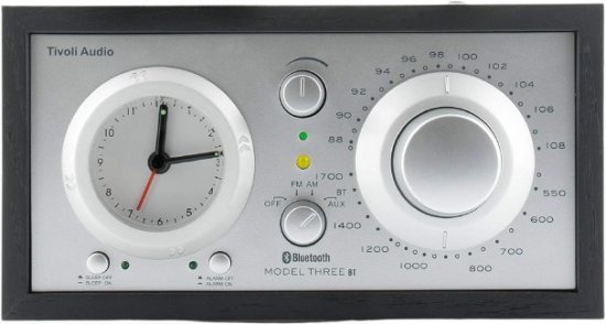 רדיו AM / FM שולחני עם Tivoli Audio Model Three Bluetooth - צבע שחור / כסוף