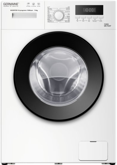מכונת כביסה פתח חזית 7 ק''ג 1200 סל''ד Germaine GR-F207 - צבע לבן