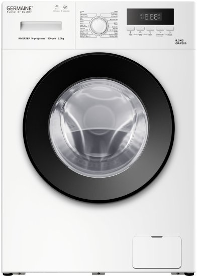 מכונת כביסה פתח חזית 9 ק''ג 1400 סל''ד Germaine GR-F209 - צבע לבן