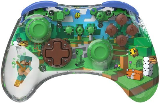 345231_b_1.jpg בקר משחק אלחוטי Realmz מעוצב PDP Minecraft Forest Biome ל-Nintendo Switch