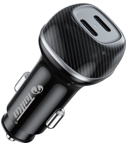 346236_b_1.jpg מטען מהיר לרכב Toiko Q9 2xUSB Type-C Car Quick Charger 66W