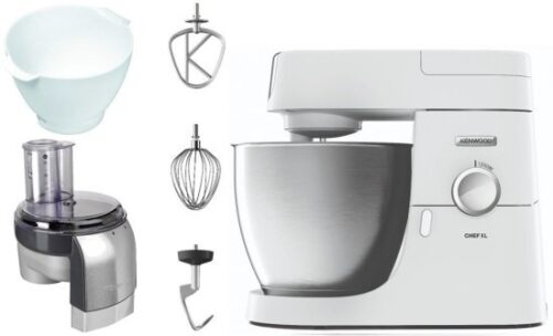 מיקסר שולחני 6.7 ליטר + קערה נוספת וקוצץ ירקות Kenwood Chef XL KVL4114W 1200W - צבע לבן