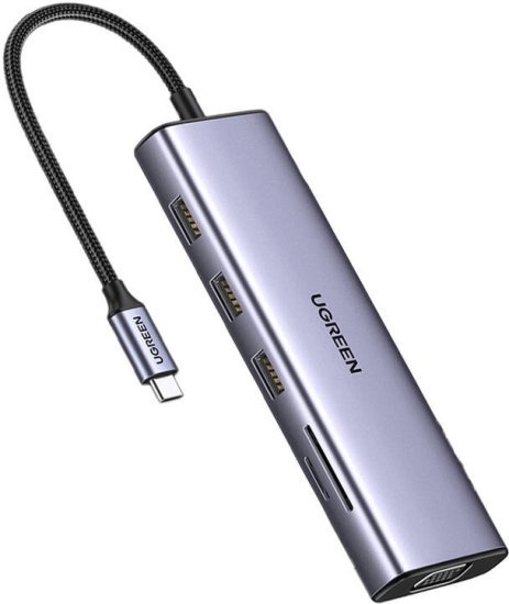 תחנת עגינה 10 חיבורים ב-1 UGREEN USB 3.0 100W PD 4K 30Hz HDMI -צבע אפור