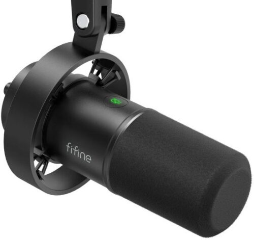 מיקרופון שידור דינמי עם מעמד מסיבי Fifine T688 - צבע שחור
