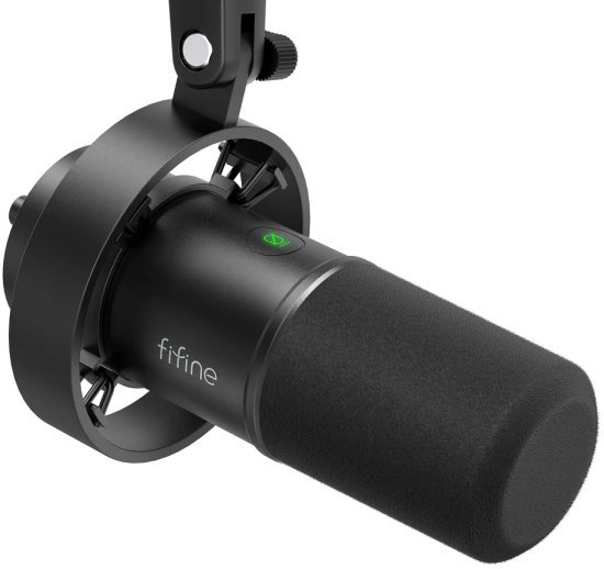 מיקרופון שידור דינמי עם מעמד מסיבי Fifine T688 - צבע שחור