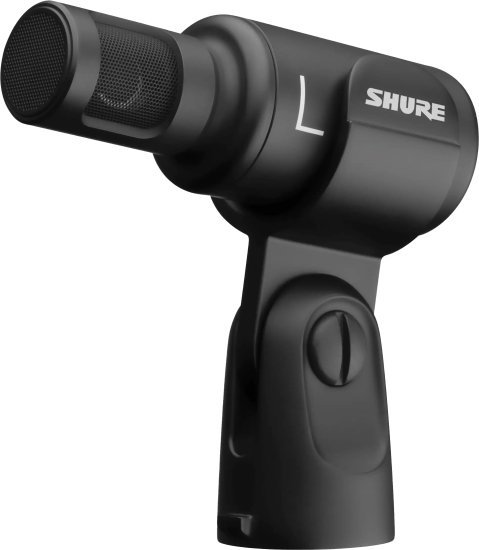 מיקרופון קונדנסר סטריאו +Shure MV88 - חיבור USB - צבע שחור
