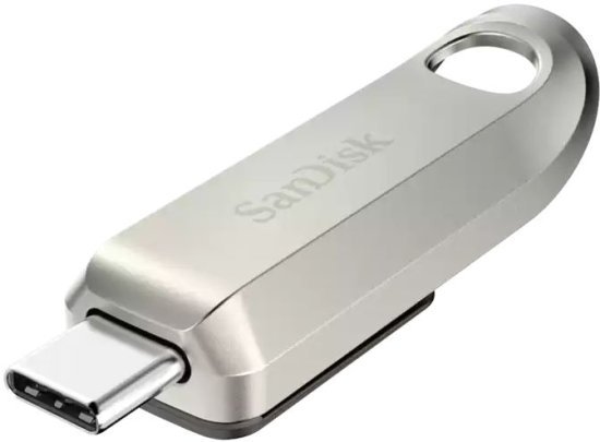זיכרון נייד SanDisk Ultra Luxe USB-C 3.2 - דגם SDCZ75-512G-G46 - נפח 512GB - צבע כסוף