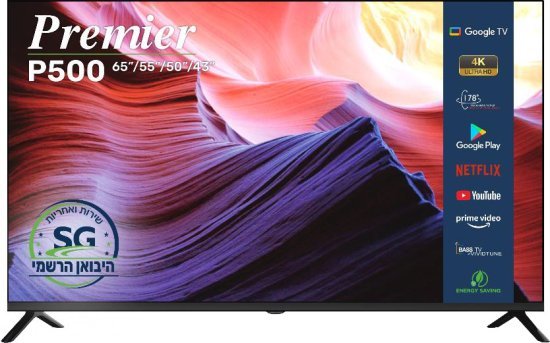 353298_b_1.jpg טלוויזיה חכמה ללא מסגרת ''Premier 4K UHD Google TV 55
