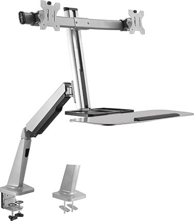 זרוע שולחן לזוג מסכים בגדלים 13-27 אינץ' - 6 ק''ג Brateck